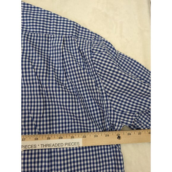 Gitman Bros Button Up Shirt Mens 18 36 Blue Gingham Check Tailored Fit Preppy - Picture 8 of 9